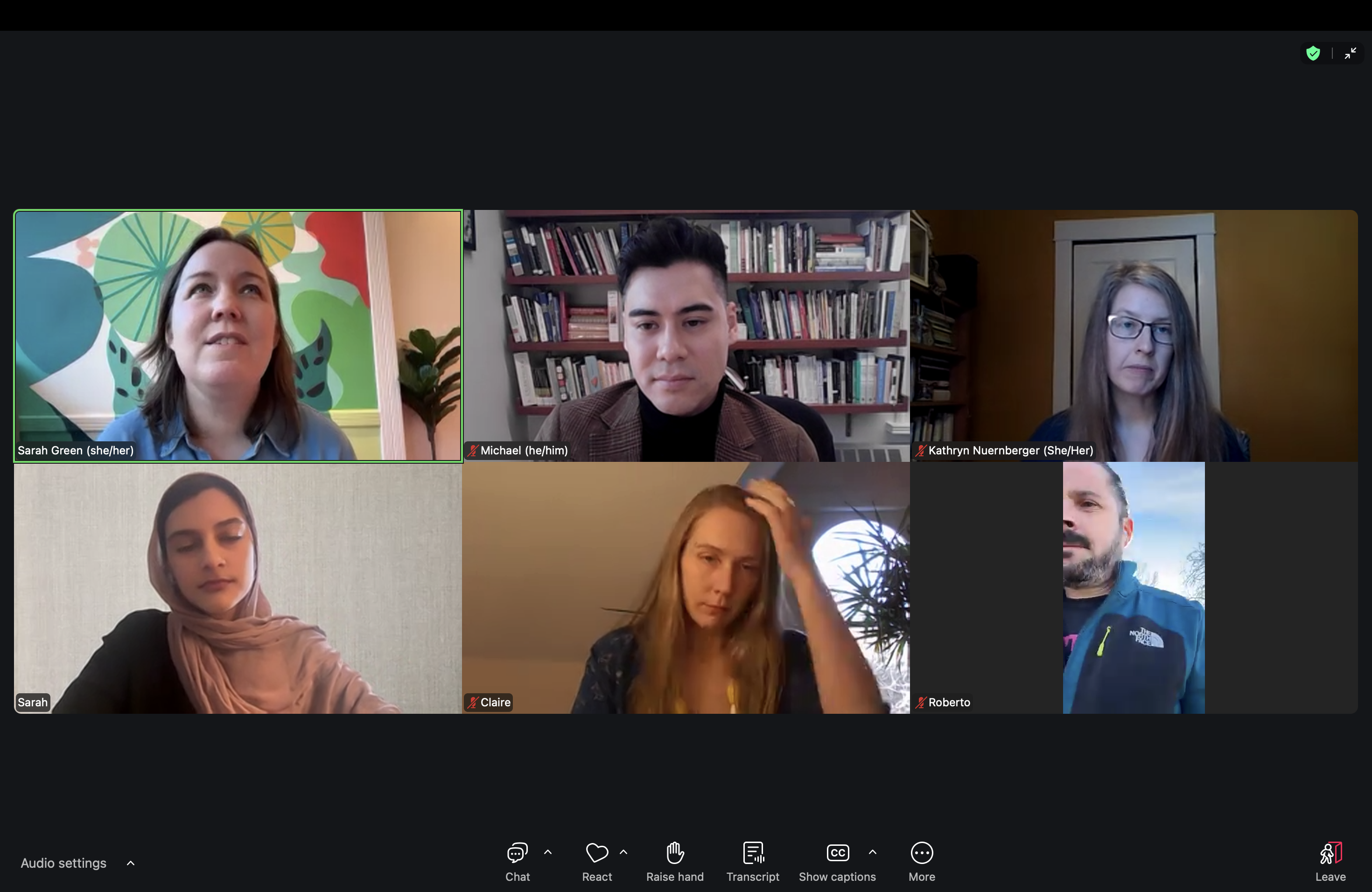 The Zoom room from the poetry fundraiser